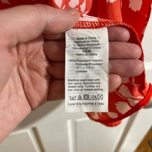 J Crew Mini Floral Wrap Dress Red Size 6 - Picture 4 of 9